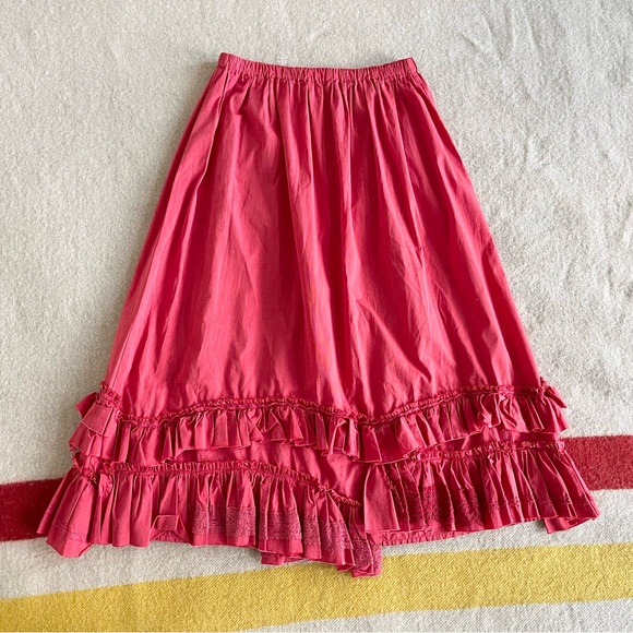 Krista Larson red petticoat lace midi skirt - Picture 3 of 8